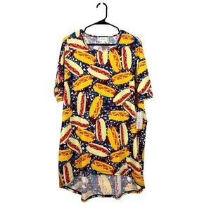 LuLaRoe Irma Women's Hot Doggy Dog Shirt Dress